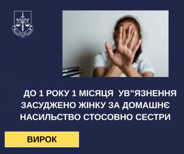 На Сумщині за домашнє насильство стосовно сестри засудили 59-річну жінку