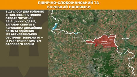 На Сумському напрямку минулої доби відбулося два бойових зіткнення